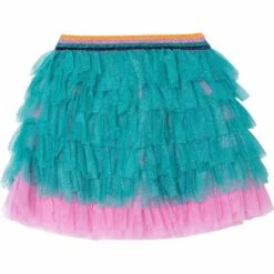 Billieblush Girls Green Tulle Ruffle Skirt