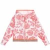 Billieblush Girls White & Neon Pink Zip Up Top -Billieblush BBL U15712 1