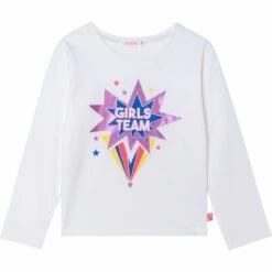 Billieblush Girls Ivory Star Long Sleeve Top