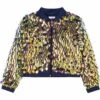 Billieblush Girls Iridescent Embellished Sequin Jacket