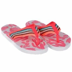 Billieblush Girls Pink & White Glitter Flip Flops