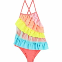 Billieblush Girls Multicolored Frilled Swimsuit