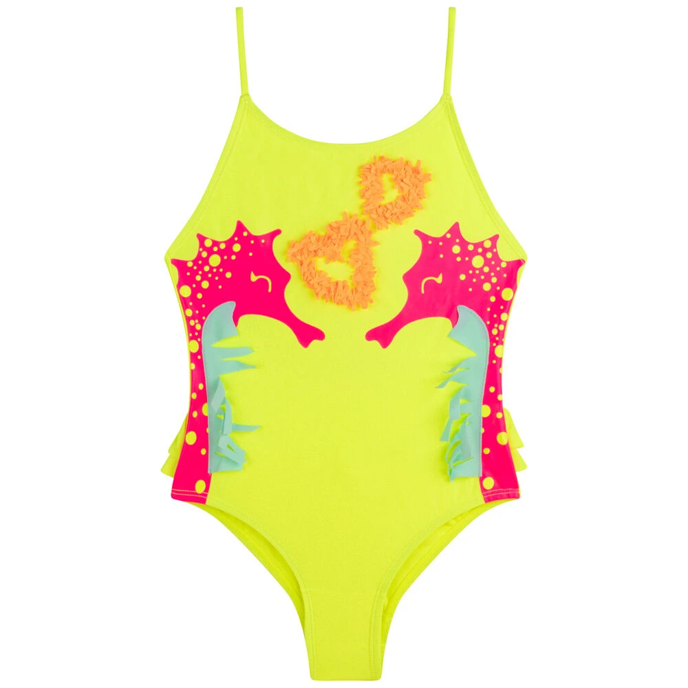 Billieblush Girls Yellow Seahorse Swimsuit 3 Billieblush Girls Yellow Seahorse Swimsuit