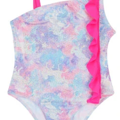 Billieblush Girls Pink & Blue Metallic Swimsuit -Billieblush U10502 Z41 c