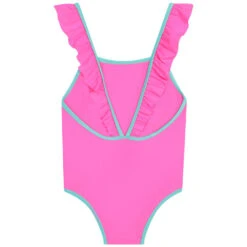 Billieblush Girls Neon Pink Ruffle Swimsuit -Billieblush U10507 47A 002