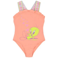 Billieblush Girls Coral Tweety Bird Swimsuit
