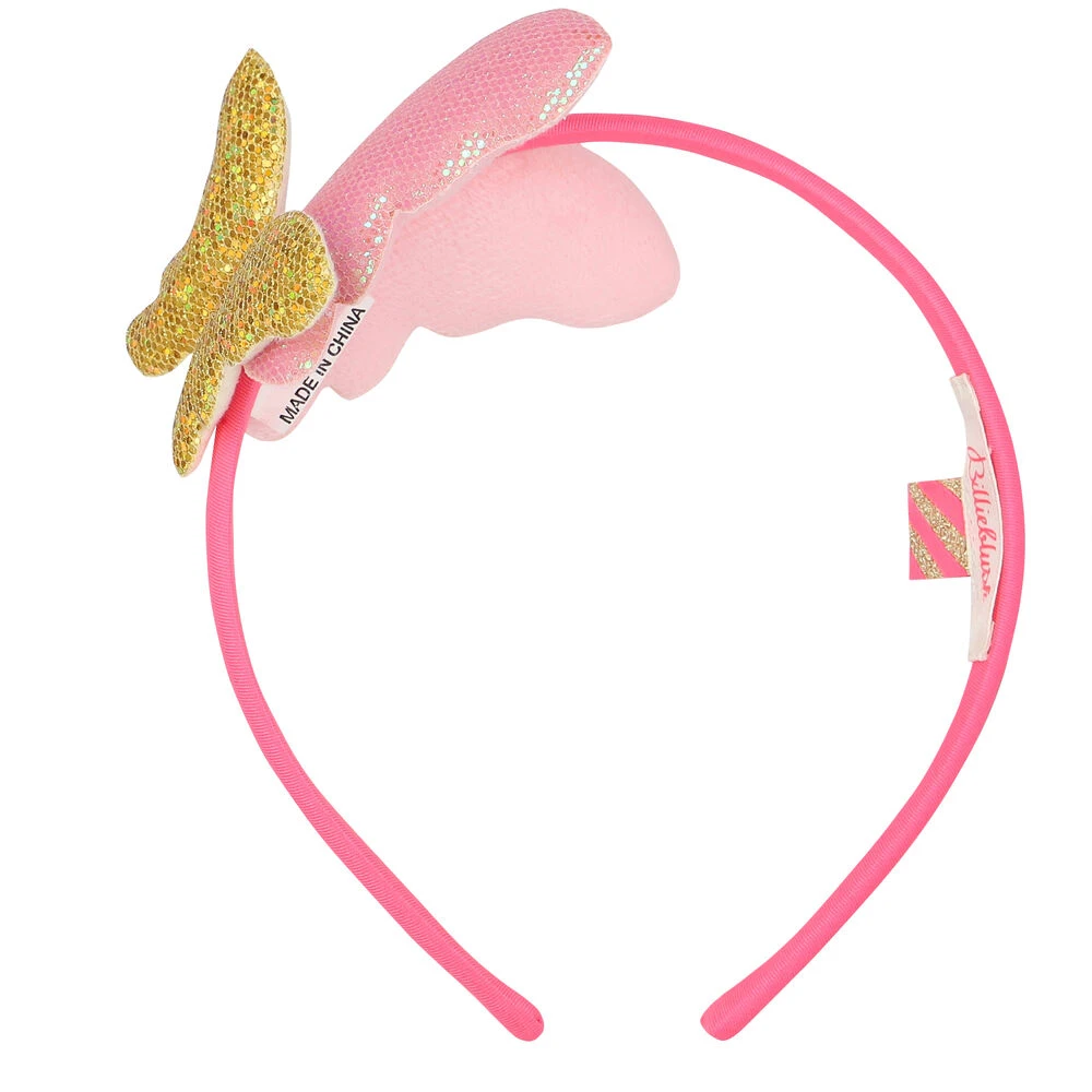 Billieblush Girls Pink & Gold Butterfly Headband 4 Billieblush Girls Pink & Gold Butterfly Headband - Image 2