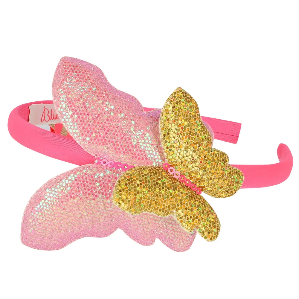 Billieblush Girls Pink & Gold Butterfly Headband 6 Billieblush Girls Pink & Gold Butterfly Headband - Image 4