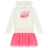 Billieblush Girls Ivory & Pink Logo Hooded Dress