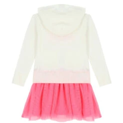 Billieblush Girls Ivory & Pink Logo Hooded Dress -Billieblush U12763 121 C