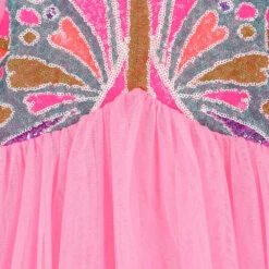 Billieblush Girls Pink Sequin Butterfly Tulle Dress -Billieblush U12816 462c