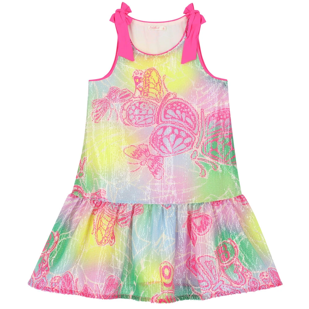 Billieblush Girls Multicolour Sequin Butterfly Dress 3 Billieblush Girls Multicolour Sequin Butterfly Dress