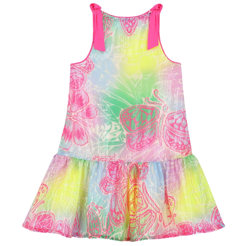 Billieblush Girls Multicolour Sequin Butterfly Dress 4 Billieblush Girls Multicolour Sequin Butterfly Dress - Image 2