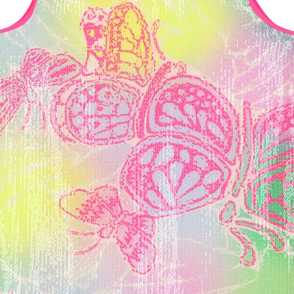 Billieblush Girls Multicolour Sequin Butterfly Dress 5 Billieblush Girls Multicolour Sequin Butterfly Dress - Image 3