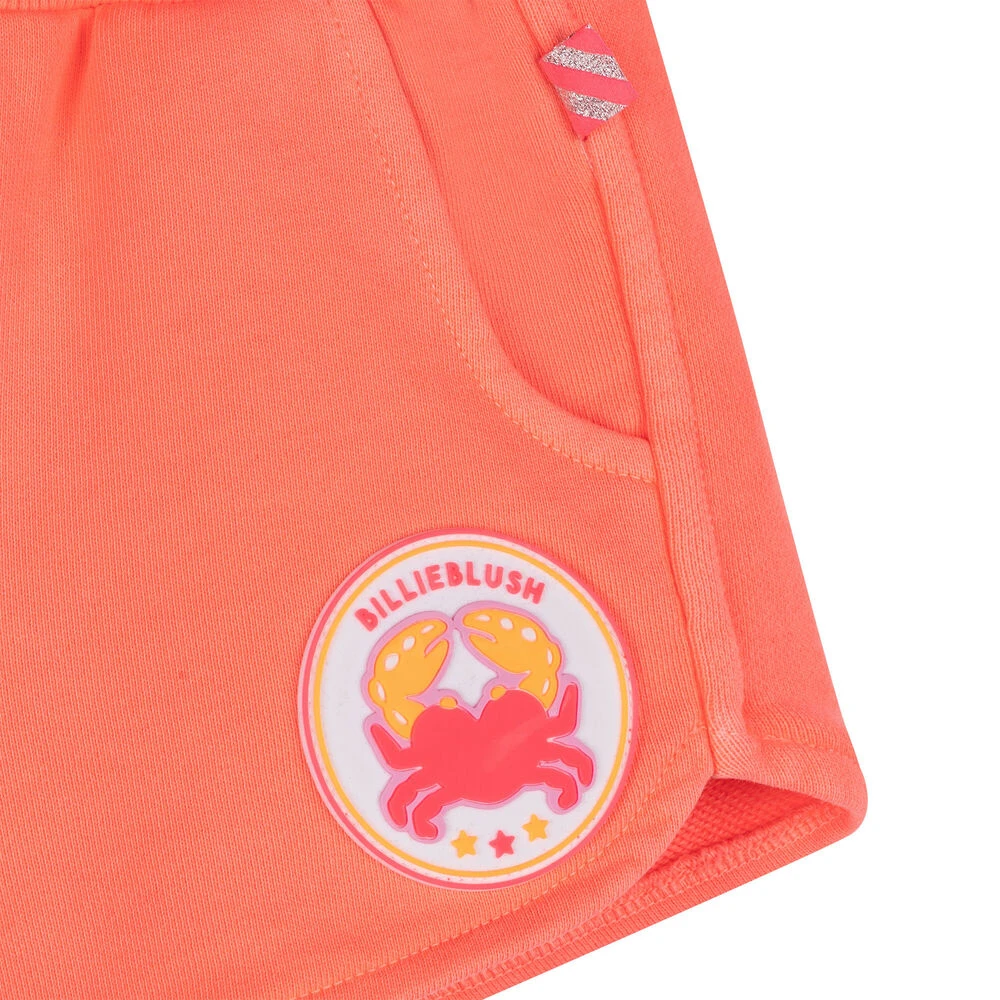 Billieblush Girls Coral Pink Sequin Logo Shorts 6 Billieblush Girls Coral Pink Sequin Logo Shorts - Image 4