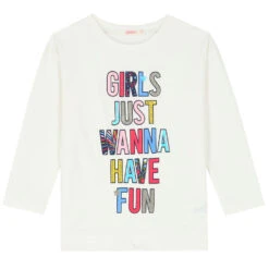 Billieblush Girls Ivory Long Sleeve Top