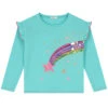 Billieblush Girls Aqua Stars Long Sleeve Top