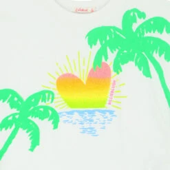 Billieblush Girls White Glittery Beaded Logo T-Shirt -Billieblush U15B05 10P C