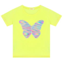 Billieblush Girls Yellow Sequin Butterfly T-Shirt -Billieblush U15B09 549 b