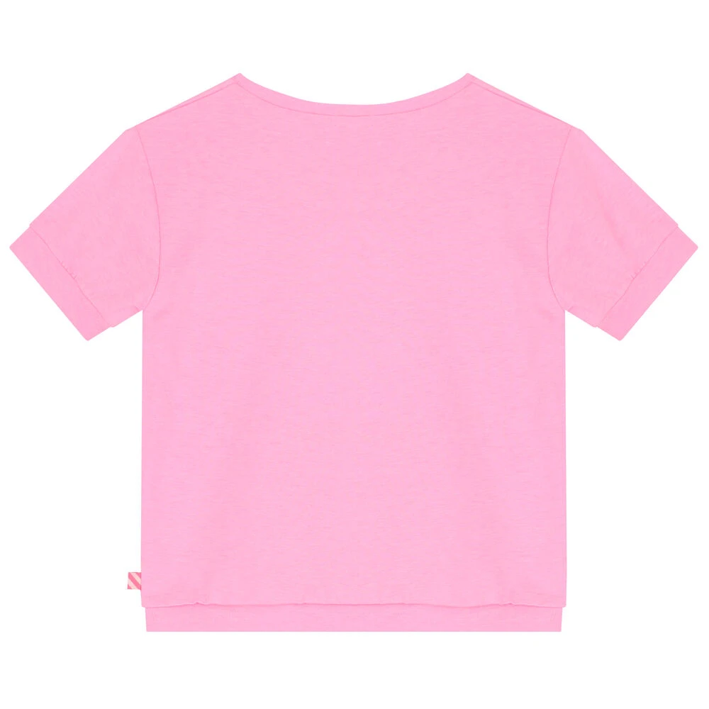 Billieblush Girls Pink Sequin T-Shirt 4 Billieblush Girls Pink Sequin T-Shirt - Image 2