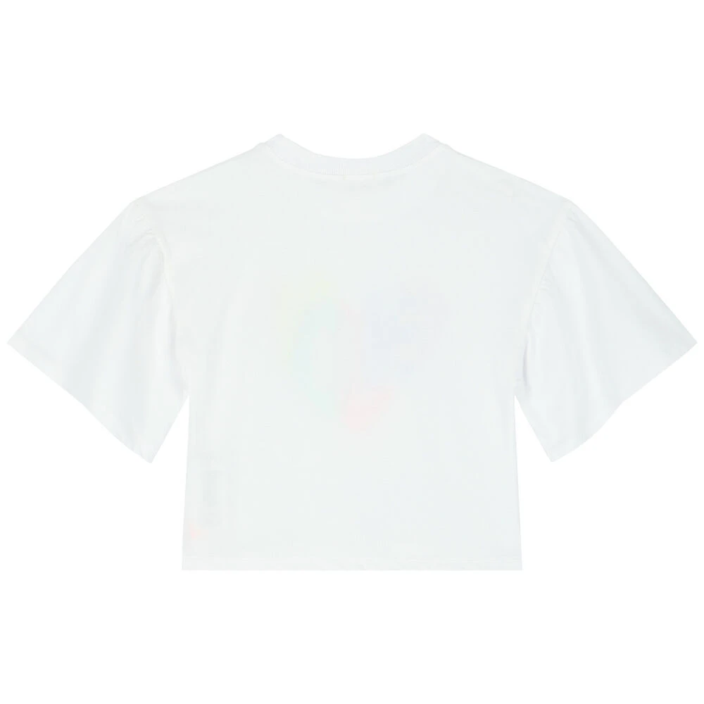 Billieblush Girls White Beaded Heart T-Shirt 5 Billieblush Girls White Beaded Heart T-Shirt - Image 3