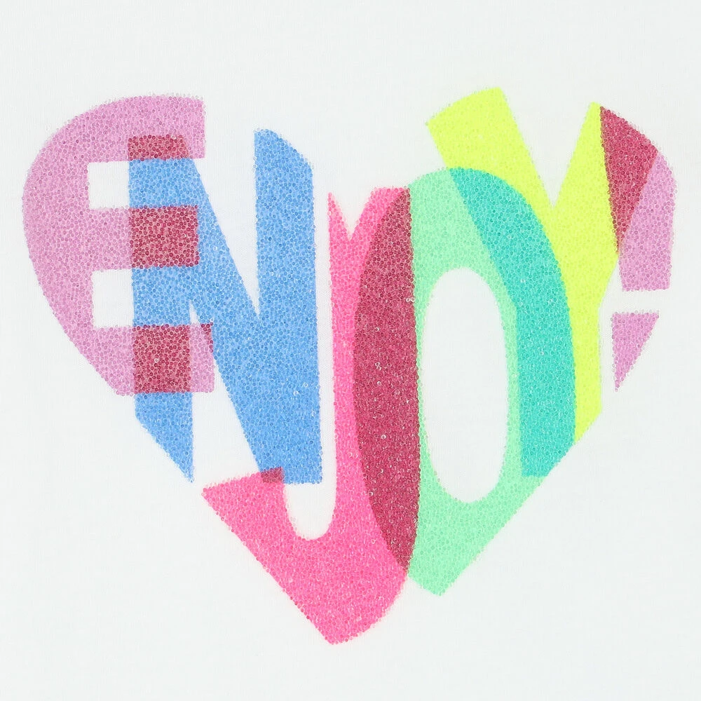 Billieblush Girls White Beaded Heart T-Shirt 6 Billieblush Girls White Beaded Heart T-Shirt - Image 4