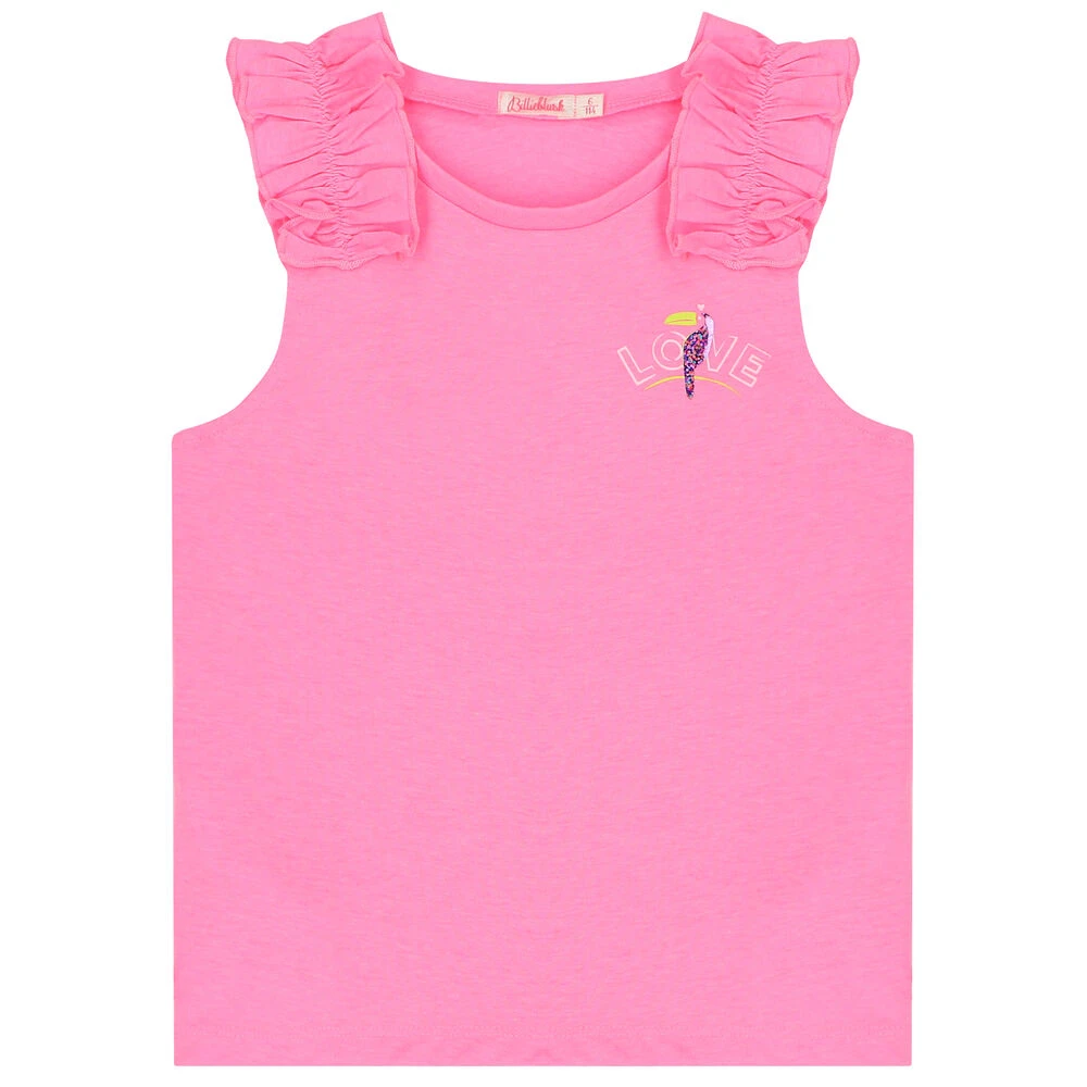 Billieblush Girls Pink Ruffle Top 3 Billieblush Girls Pink Ruffle Top