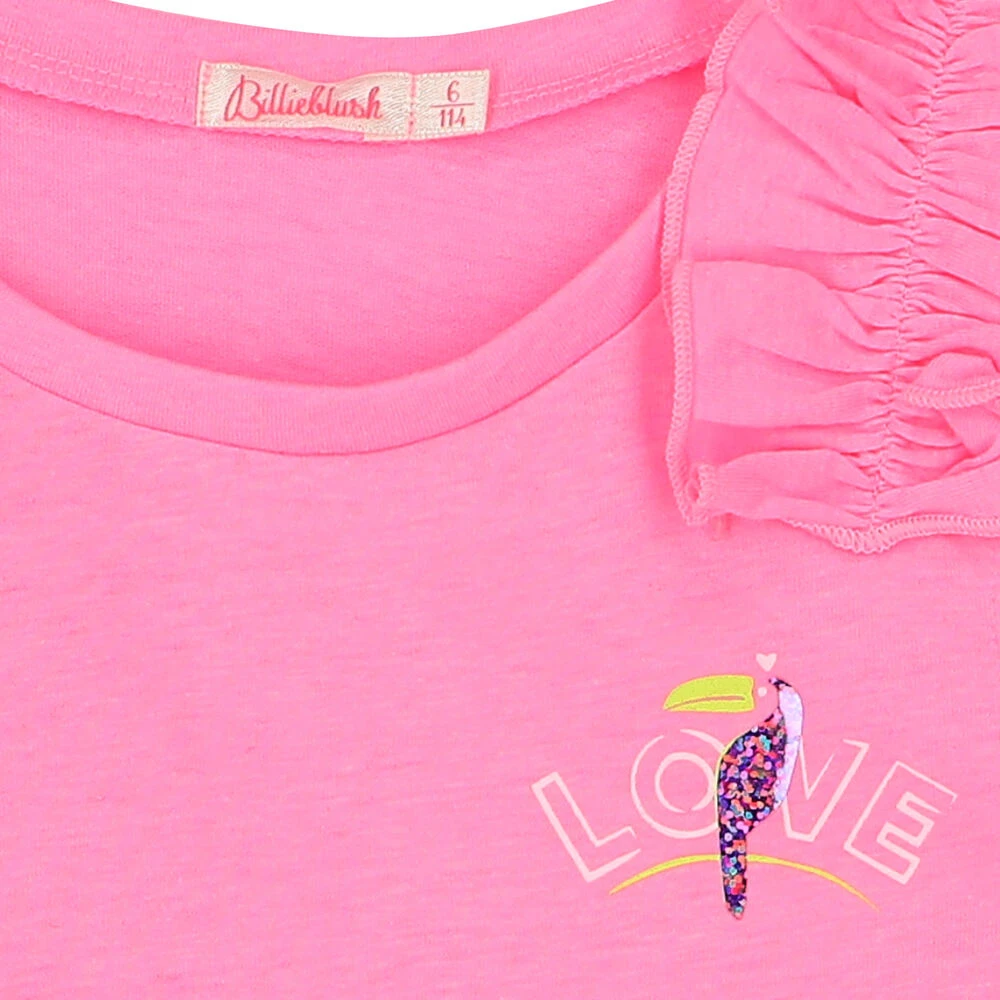 Billieblush Girls Pink Ruffle Top 5 Billieblush Girls Pink Ruffle Top - Image 3