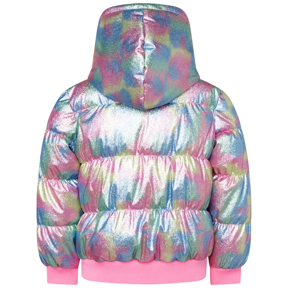 Billieblush Girls Rainbow Glitter Puffer Jacket 4 Billieblush Girls Rainbow Glitter Puffer Jacket - Image 2