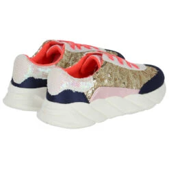 Billieblush Girls Gold & Navy Embellished Trainers -Billieblush U19324 85T B