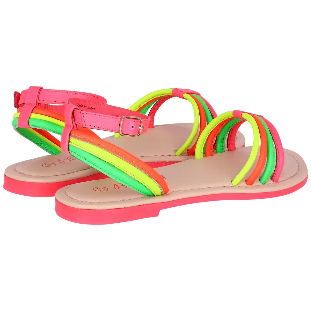 Billieblush Girls Neon Pink, Yellow & Orange Sandals 5 Billieblush Girls Neon Pink, Yellow & Orange Sandals - Image 3