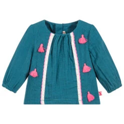 Billieblush Baby Girls Blue Cotton Blouse