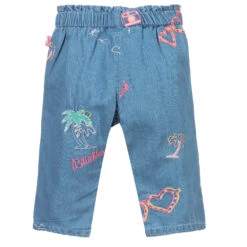 Billieblush Blue Cotton Chambray Trousers -Billieblush billieblush blue cotton chambray trousers 382357 30fb91ed3c634c427317ab8a040fed04187fd9c9