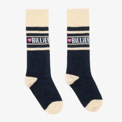Billieblush Blue & Gold Glitter Socks