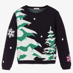 Billieblush Blue Knitted Festive Sweater