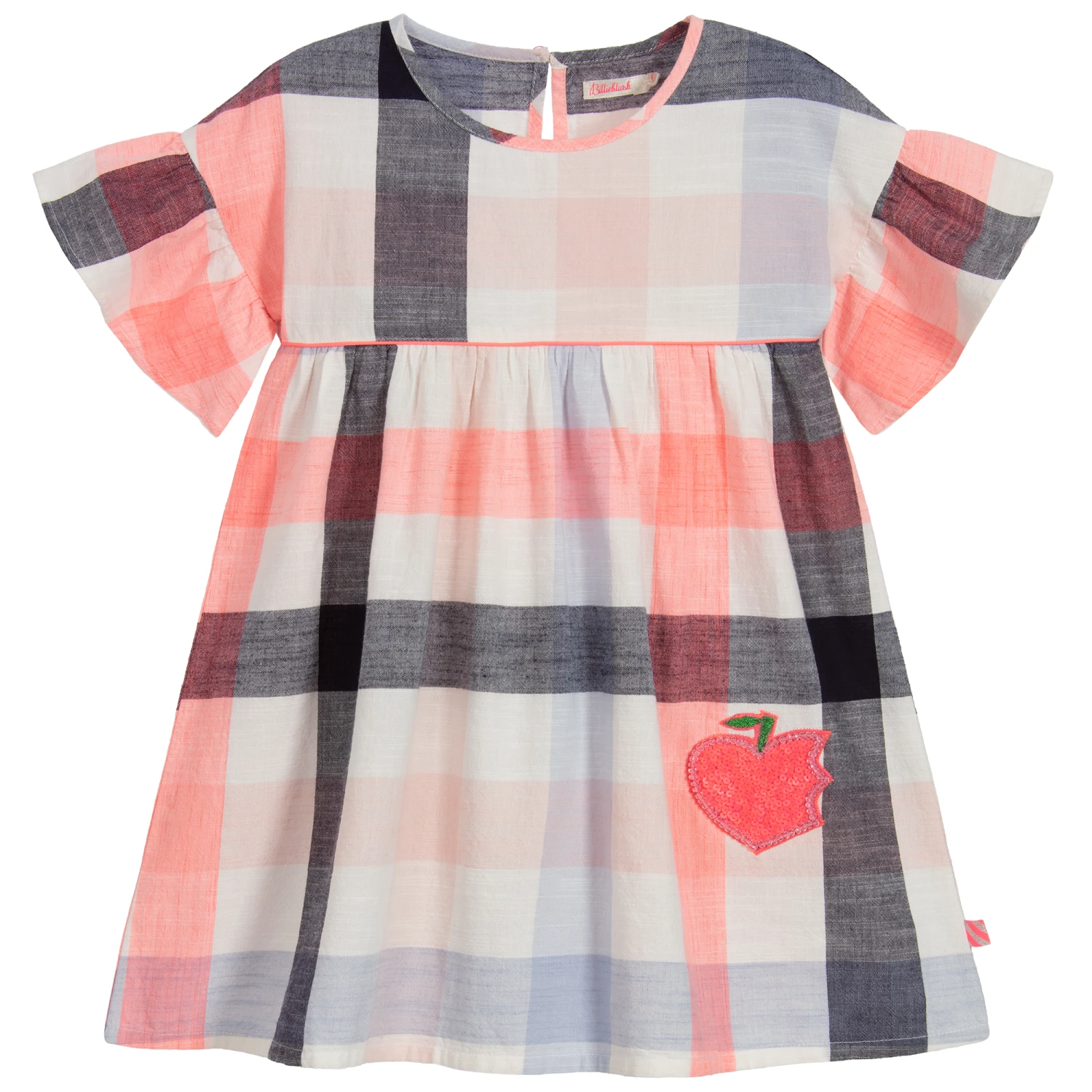Billieblush Blue & Pink Check Cotton Dress 3 Billieblush Blue & Pink Check Cotton Dress