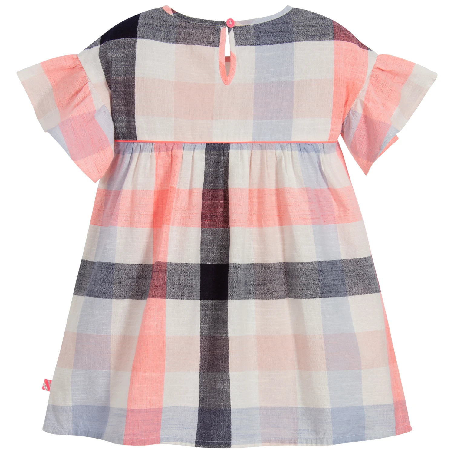 Billieblush Blue & Pink Check Cotton Dress 4 Billieblush Blue & Pink Check Cotton Dress - Image 2