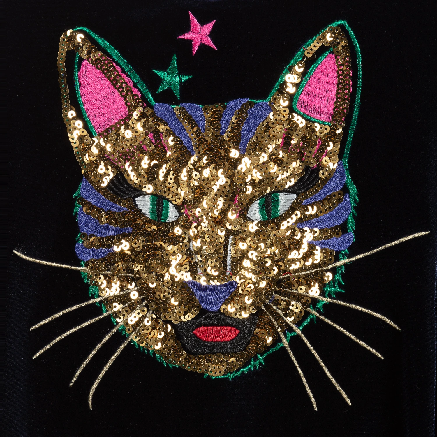 Billieblush Blue Velour Sequin Cat Hoodie 6 Billieblush Blue Velour Sequin Cat Hoodie - Image 4