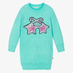 Billieblush Girls Aqua Green Knitted Dress