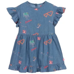 Billieblush Girls Blue Chambray Dress