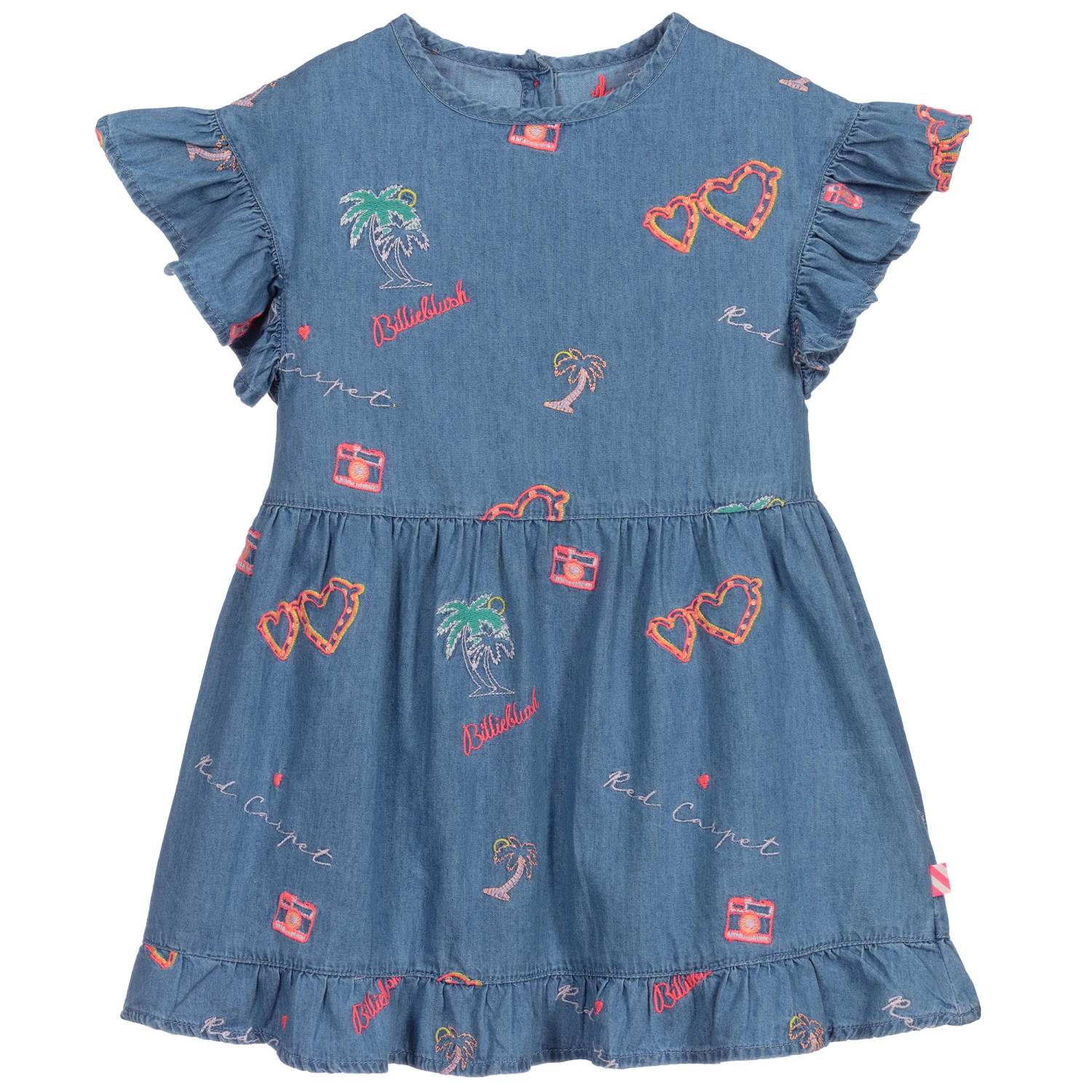 Billieblush Girls Blue Chambray Dress 3 Billieblush Girls Blue Chambray Dress