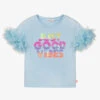Billieblush Girls Blue Cotton Good Vibes T-Shirt -Billieblush billieblush girls blue cotton good vibes t shirt 502446 fb6b26e5aecc85a771290289776e6059ddc422df