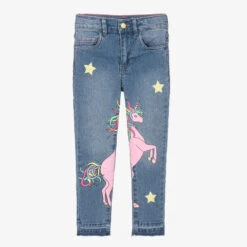 Billieblush Girls Blue Denim Slim Fit Unicorn Jeans