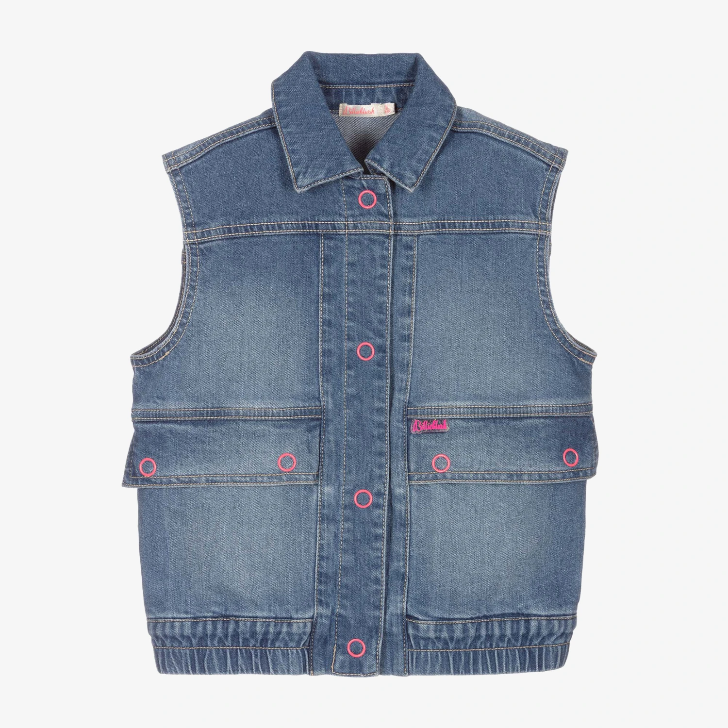 Billieblush Girls Blue Denim Sun Gilet 2 Billieblush Girls Blue Denim Sun Gilet