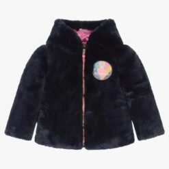 Billieblush Girls Blue Faux Fur Jacket