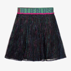 Billieblush Girls Blue Lurex Pleated Skirt