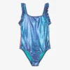 Billieblush Girls Blue Metallic Logo Tape Swimsuit -Billieblush billieblush girls blue metallic logo tape swimsuit 502436 ad7d7de793297617df24c9154bd21a3e15de3152