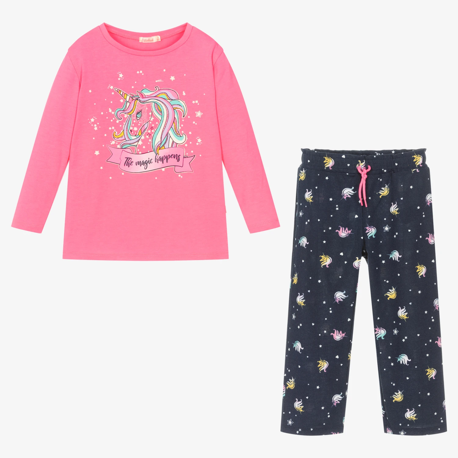 Billieblush Girls Blue & Pink Pyjamas 4 Billieblush Girls Blue & Pink Pyjamas - Image 2