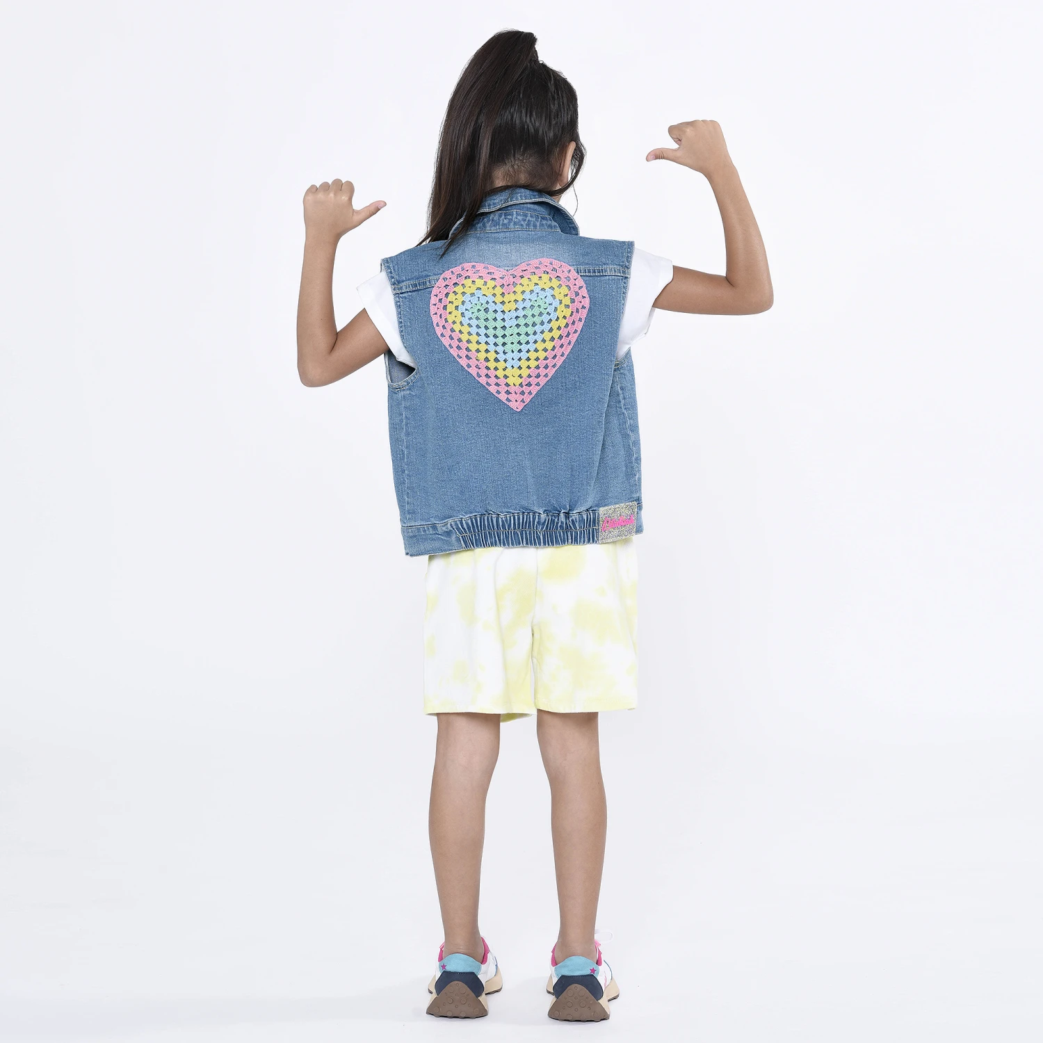 Billieblush Girls Blue Sleeveless Denim Jacket 4 Billieblush Girls Blue Sleeveless Denim Jacket - Image 2