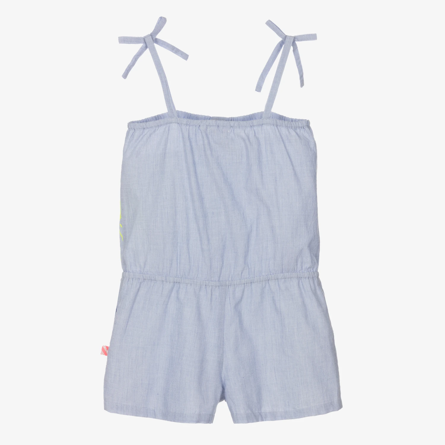 Billieblush Girls Blue Sun Print Cotton Playsuit 4 Billieblush Girls Blue Sun Print Cotton Playsuit - Image 2